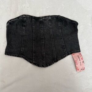 Black, denim tube top